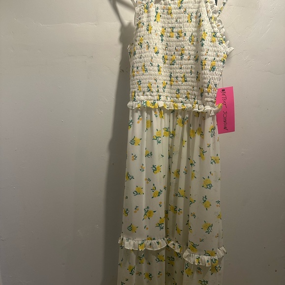 Betsey Johnson Floral Yellow Maxi Dress Size 2 NWT - Picture 4 of 9